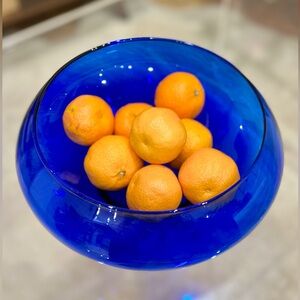 Vibrant Blue Glass Bowl